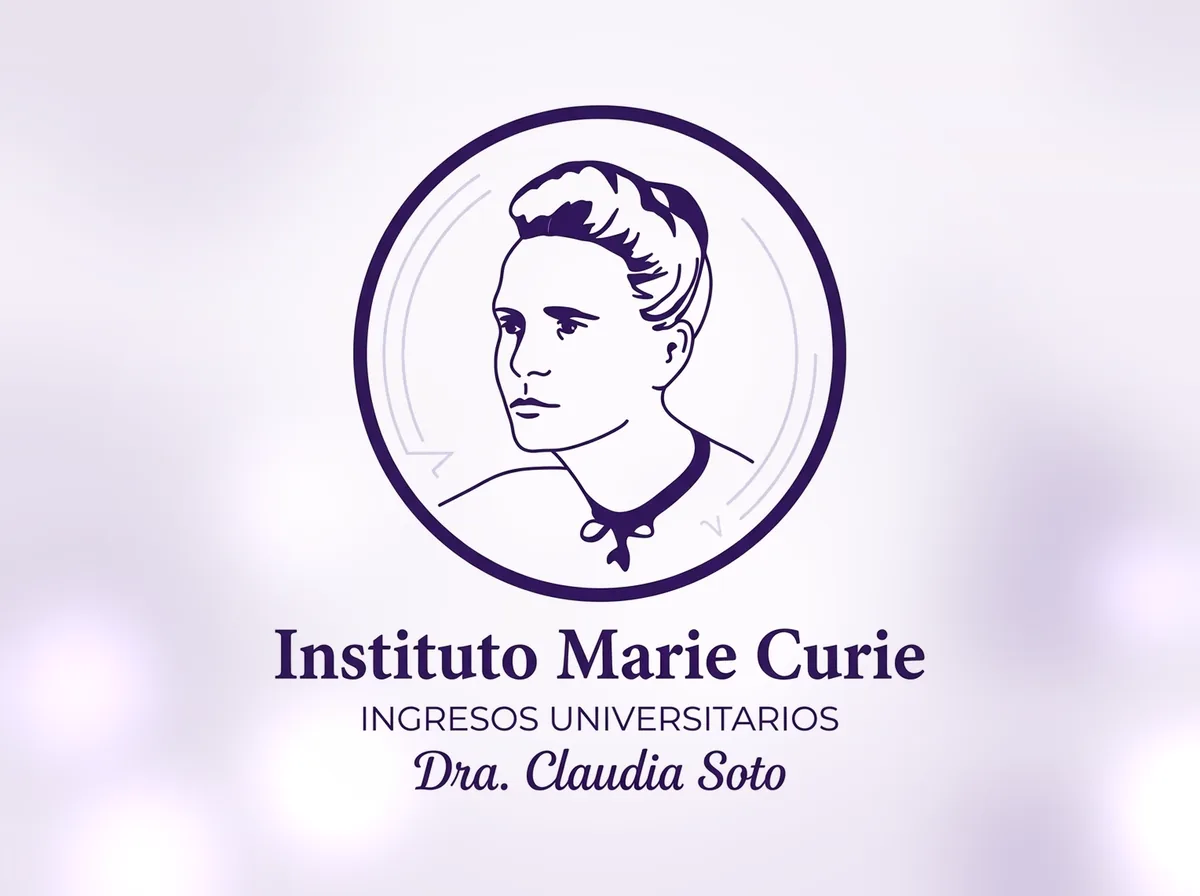 Logo del Instituto Marie Curie, ingresos universitarios de la Dra. Claudia Soto, cliente de IArquitectura Digital.