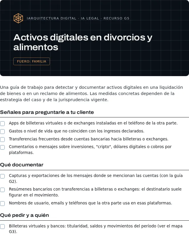 Portada del recurso G5: Activos digitales en divorcios y alimentos